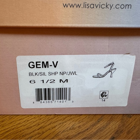 Lisa Vicky Elegant Black and Silver Stiletto Heels with Strappy Design - Picture 5 of 5